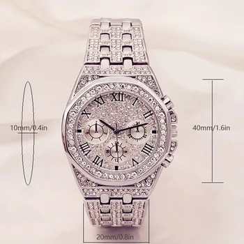 Adulți de Lux Diamant Ceas Cuarț Ceasuri din Oțel Inoxidabil Curea часы женские reloj mujer ceas pentru femei montre femme relogio