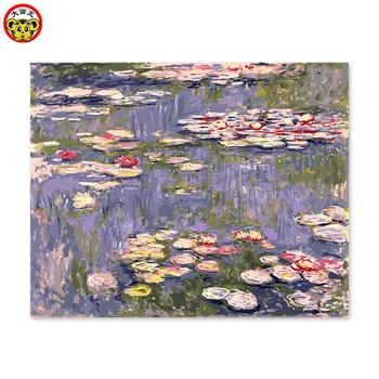 Pictura de Numere de Artă Vopsea de Numărul Pictura Decorativa-O singură Bucată de Culoare Pictate Impresia Lui Monet nuferi Propilen