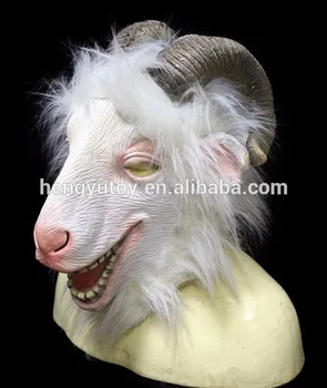 Latex Animale Aeriene Copite Rocky Mountain Goat Elemente De Recuzită De Cerb Ram Petrecere De Lux Mască