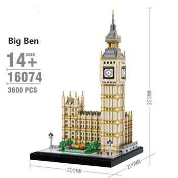 Dimensiunea Micro Arhitectura Taj Mahal Big Ben De La Casa Albă Statuia Libertății America Pereche Londra Model De Bloc Jucării De Construcție