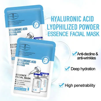 Acid hialuronic Liofilizat powoer Masca Faciala Hidratanta de Hidratare de Îngrijire a Pielii Anti-Imbatranire Ulei-control Lumina masti de Fata 10buc