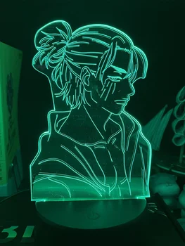 Anime Lumina Atac pe Titan 4 Eren Yeager Figura pentru Decor Dormitor Lumina de Noapte pentru Copii Cadou de Ziua Shingeki Nu Kyojin 3d Lampa