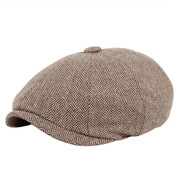 2021 Bărbați bereta de epocă Spic Gatsby Tweed șepci pălărie vânzător de ziare Bereta Pălărie de primăvară Plat Atins Bereta Pălării dropshipping