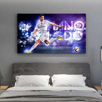 Jucător de fotbal Ronaldo Fotbal Steaua Panza Pictura Cuadros Postere si Printuri de Arta de Perete pentru Camera de zi Decor Acasă (Fara Rama)