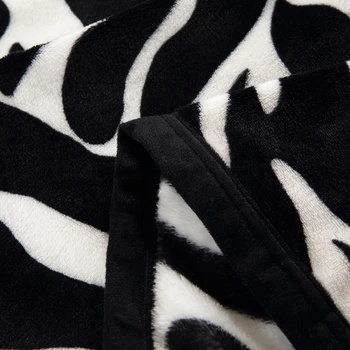 Super Confortabil Moale Nurca Împâslire Pătură Zebra Cu Dungi Model Floral Pătură Aruncată Pe Canapea / Pat / Călătorie Respirabil