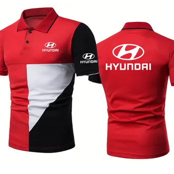 Vara Barbati maneca scurta Auto Hyundai Logo-ul de Imprimare de Moda Bumbac tricou POLO de Înaltă Calitate Casual tricou POLO Barbati