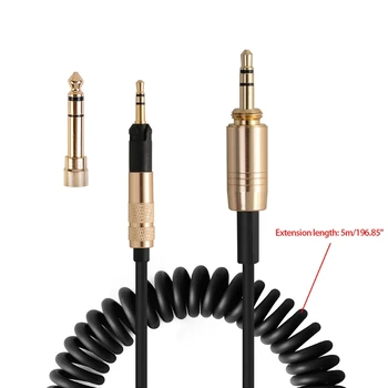 Cablu căști Compatibil cu ATH-M50X/HD598/HD518/HD558/HD549/HD569/HD579 DIY Inlocuire Cablu Spiralat T84C