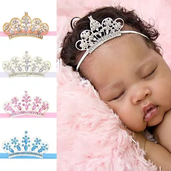 Copil Nou-Născut Fete Stras Printesa Tiara Coroana Hairband Banda Foto Prop M15