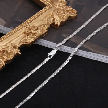 Bijuterii de moda Real Argint 925 Bici Șarpe Lanț Gros de 2,5 MM lungime 45 50 55 60 65 70 75 CM Colier Pentru Barbati Femei