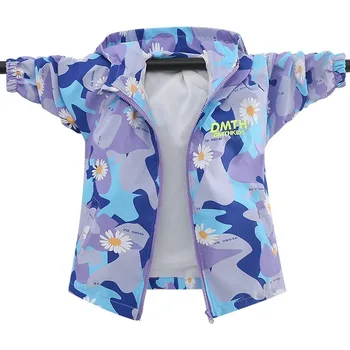 Impermeabil Fete Jachete 2021 Primavara Toamna de Moda pentru Copii Îmbrăcăminte de imprimare Vânt Jachete cu Gluga pentru Copii Haine