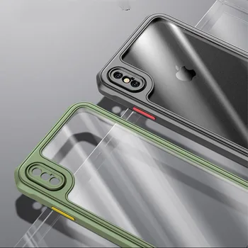 Anti-cădere Clară de Caz pentru iPhone X XR XS Max SE 2020 7 8 Plus Caz Plastic Dur Capacul din Spate Pentru iPhone 11 Pro X XR XS Max Cazuri