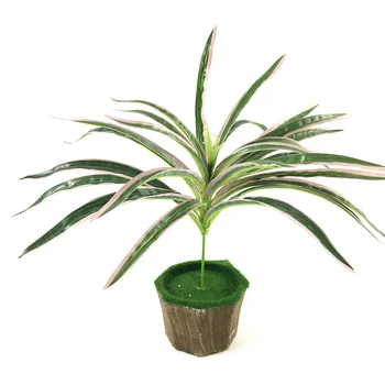 30cm Artificiale Palm Copac Tropical Cocos Iarba Mâner de Plastic Roz/Verde Frunze Reale de Atingere Frunze Pentru Biroul de Acasă Decorare