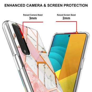 LG Catifea 5G G9 Stylo 7 4G/5G Marmură Model Înapoi Caz,TPU Moale rezistent la Socuri Hibrid Subțire Placare Despicare Capacul Telefonului