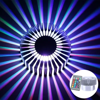 3W Floarea-soarelui Lampă de Perete Modernă de Creație Interioară de Perete LED Lumina AC85-265V RGB Colorate de Floarea-soarelui Lămpi de Perete Cu Telecomanda