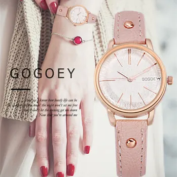 Reloj Mujer Gogoey Moda Casual Femei Ceasuri De Curea Din Piele Cuarț Ceasuri De Mana Ceasuri Doamnelor Ceas Cu Preț Ieftin Dropshipping