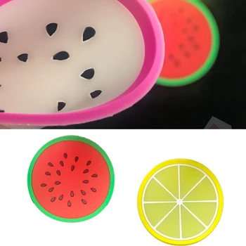 Drăguț Colorate Coaster Forma De Fructe Ceașcă De Silicon Pad Non Alunecare Bol Mat Izolare Termică Cupa Pad Coaster Băutură Fierbinte Titularul Placemat