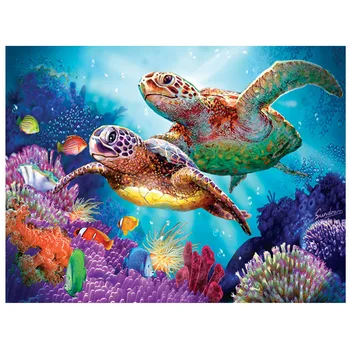DIY țestoasă burghiu Plin de Piața Diamant Rotund Broderie ocean animal 5D Diamant Pictura Cusatura Cruce Mozaic Manual AA774