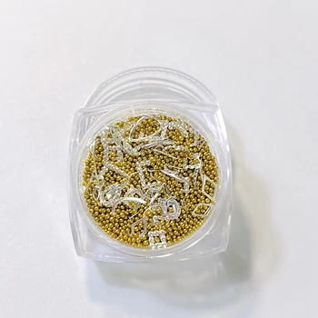YANRUO 2021 Nou Toate Rețelele de Unghii Mici Oțel Caviar Margele de Aur Seria Nit se Amestecă Dimensiunea 3D Design de Bijuterii Manichiura Decor