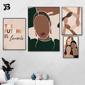 Puterea femeilor Panza Pictura pe Perete Postere de Arta, Printuri Viitorul Este Feminin Poze de Perete pentru Camera de zi Dormitor Decor Acasă