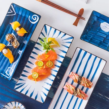 RHE Dreptunghiulara stil Japonez Ceramice farfurie Friptura Desert Sushi plăci de Porțelan Bucatarie sala de mese set Tacamuri
