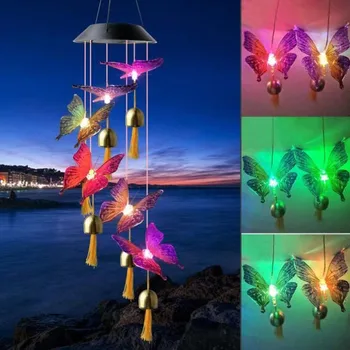 Noua Energie Solară Vânt Clopote Clopotul de Cristal Colibri Fluture, Libelula Impermeabil în aer liber Lumina pentru Terasa, Curte Garde