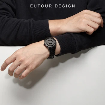 Eutour de brand original nou magnetic negru tehnologie simplă și la modă nu pointer bărbați și femei high-end quartz wristwat