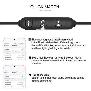 Wireless 5.0 Căști Sport de Susținere Magnetic Wireless căști Stereo Auriculare Muzica Metal Casti Cu Microfon Pentru Toate Telefoanele