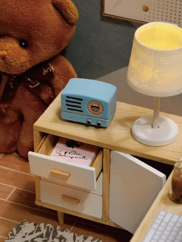 Asambla DIY din Lemn, Păpuși Miniaturas cu Mobilier Mini Soare Casei Jucarii pentru Copii Adult de Craciun si Cadou de Ziua de nastere