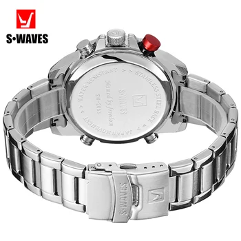 Bărbați Ceas Dual Display rezistent la apa Militare din Oțel Inoxidabil Ceas de Lux pentru Barbati Digital Analogwaterproof ceas