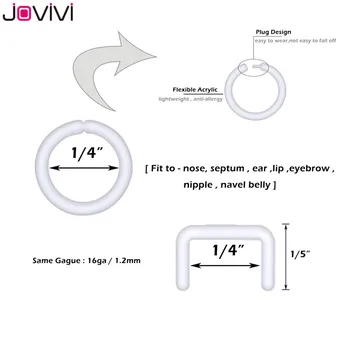 Jovivi 40Pcs 14G 16G Clar Acrilic Flexibil Nas Sept Inele de Fixare Bioflex Helix Cartilajului Tragus Ureche Stud Piercing Bijuterii