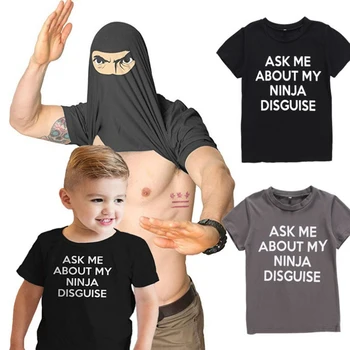 WONTIVE Ninja Deghizare T-Shirt Bumbac Teuri de Interacțiune Părinte-copil Joc Topuri pentru Barbati Tricou Baiat Tricouri Streetwear Îmbrăcăminte Copil