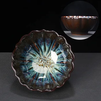 Ceramica cesti de Ceai de Flori Formă Tenmu Glazura Degustare de Ceai Ceașcă de Dimensiuni Mari de Ceai Chinezesc Castron
