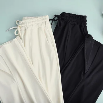 Streetwear de vară 2021 talie mare alb negru pentru Femei Codrin pantaloni pentru femei pantaloni largi picior drept pantaloni Femei plus dimensiune