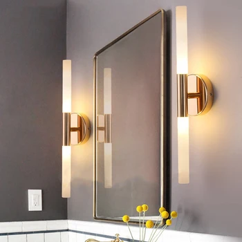 Modern Nordic tub metalic țeavă de sus în jos, LED-uri lămpi de perete pentru Dormitor hol baie living toaletă, baie de lumină lampă de perete