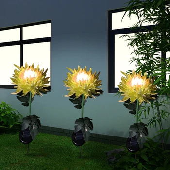 DUS Solar Power Crizantema Lumina Gazon Pământ de Flori Lampa Gard Lumina Peisajului Curte de Lumina Solara pentru Gradina Decor
