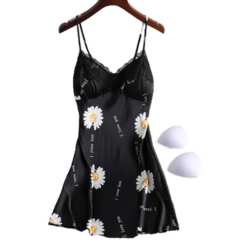 Femei Rochie de Vara din Dantela Neagra Pijamale Femei camasa de noapte Sexy Fată Acasă Haine de Moda Rochii de Seara Pentru Femei 2021