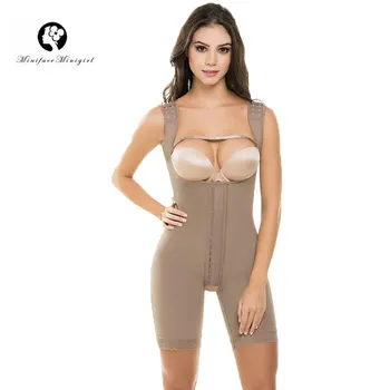 Femei Firmă De Control Deschis Bust Full Body Shaper Plus Dimensiune Talie Tranier Corset Postpartum Slimming Bodysuit Fajas Colombianas