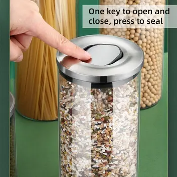 AIRBELL Bucătărie depozitare Alimente cutie organizator recipient de sticlă borcane Frigider cu capac cutii canistre de Cereale distribuitor cabinet de orez