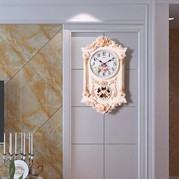 Vintage Europene Ceas de Perete cu Pendul Mare Silent Camera de zi Decorative de Lux Ceas de Perete, Administrat de Artă Murală Decor Acasă MM60WC