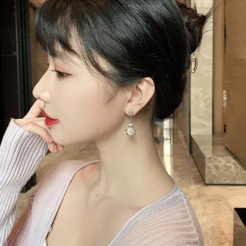 Coreea Moda Cristal Opal Poarte Cercei Pandantiv pentru Femei Rafinat All-meci Cercei Statement de Lux Bijuterii Accesorii