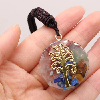 De Vânzare la cald Joasa Amuleta Pandantiv Colier Reiki Vindeca 7 Chakre Rundă de Meditație Energie Piatră pentru Femei sau Bărbat Colier Bijuterii