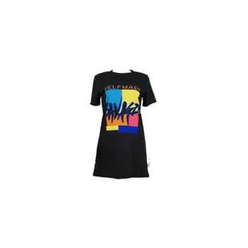 Adogirl Scrisori de Imprimare Femei T-shirt de Vara Rochie de Moda Casual, Scurte Gât Rotund Maneca Lung Liber Teuri Plus Dimensiune S-3XL