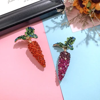 QIDIAN Frumos Colorate de Fructe Broșă de Cristal coreea de Desene animate de Struguri Proaspăt de Căpșuni Ridiche Pin Eșarfă Cardigan Accesorii