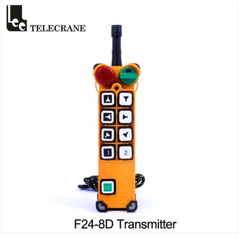 Telecrane 8 în Două Etape Butoane F24-8D Wireless Industriale EOT Macara Telecomanda Radio Emițătoare cu Ciuperci EMS Rotativ