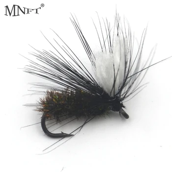 MNFT 10BUC vierme Alb Negru Zbura de Pescuit, Momeli de Pescuit Păstrăv 15mm #10