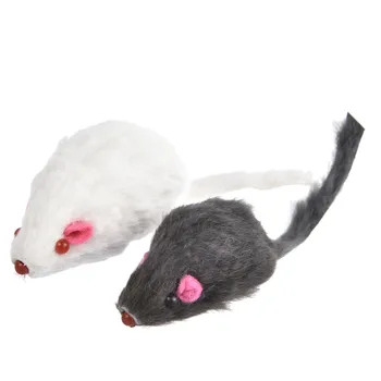 12 BUC Mouse-ul Real Blana Amestecat Încărcat de Jucării Pentru Pisica de Companie Kitty Cu Sunet de Simulare Puf Mouse-ul Jucării de Culoare Mixt