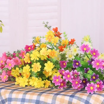 1 BUC Artificiale 28 de Șefi de Simulare de Mătase Crizantema Fals Daisy Floare Coș de Agățat Grădină Acasă Decorare DIY Buchet de Flori