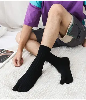 5 Perechi De Două Șosete Tep Barbati Mid Mare Tub De Toamnă Și De Iarnă Saboți Șosete Cu Două Degetul Ciorapi