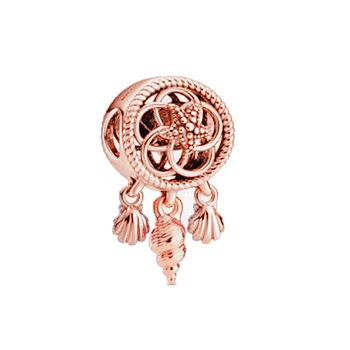 New Rose Gold Lock Cheie Frunze de Dragoste Pene Stele DIY Margele se Potrivesc Original Pandora Farmecul Brățară Colier Bijuterii Accesorii