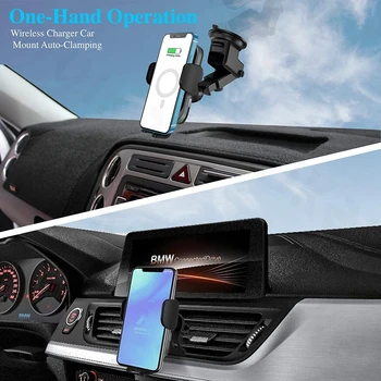 Wireless Incarcator Auto 15W Qi de Încărcare Rapidă Auto de Prindere de Montare în Mașină Built-in Ventilator de Răcire Aerisire pentru iPhone 12 Pro Max 11 Samsung